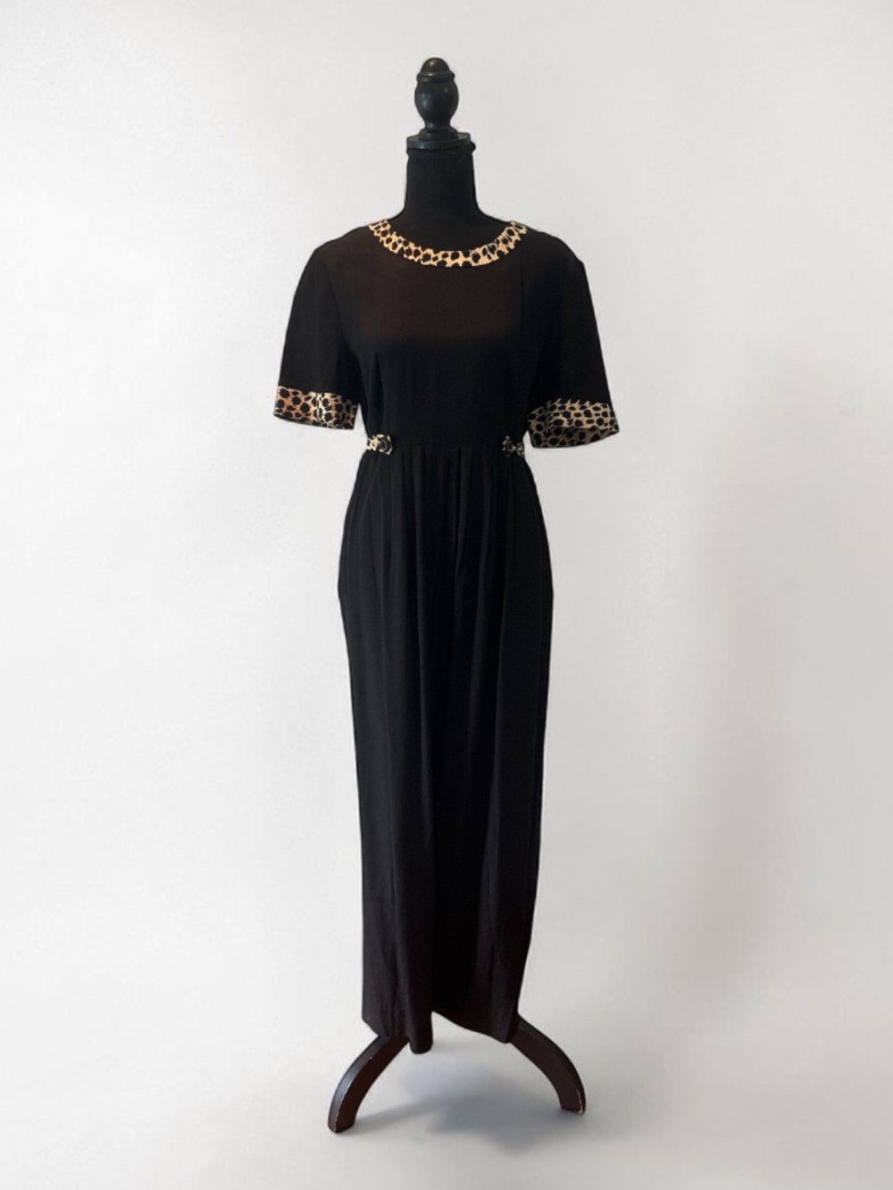 SL Petites Vintage 1980 1990 Rayon Dress w/ tie belt